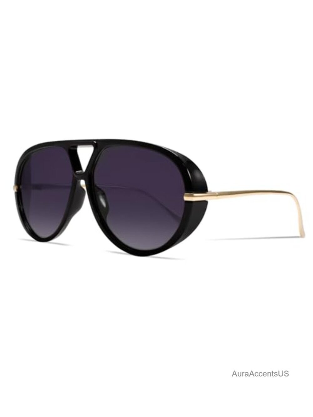 Oversized Retro Shield Aviator Sunglasses UV Protection Unisex